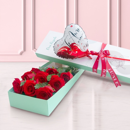 Caja de rosas rojas i love you mamá