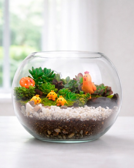 Terrario de Suculentas Mamá Gallina