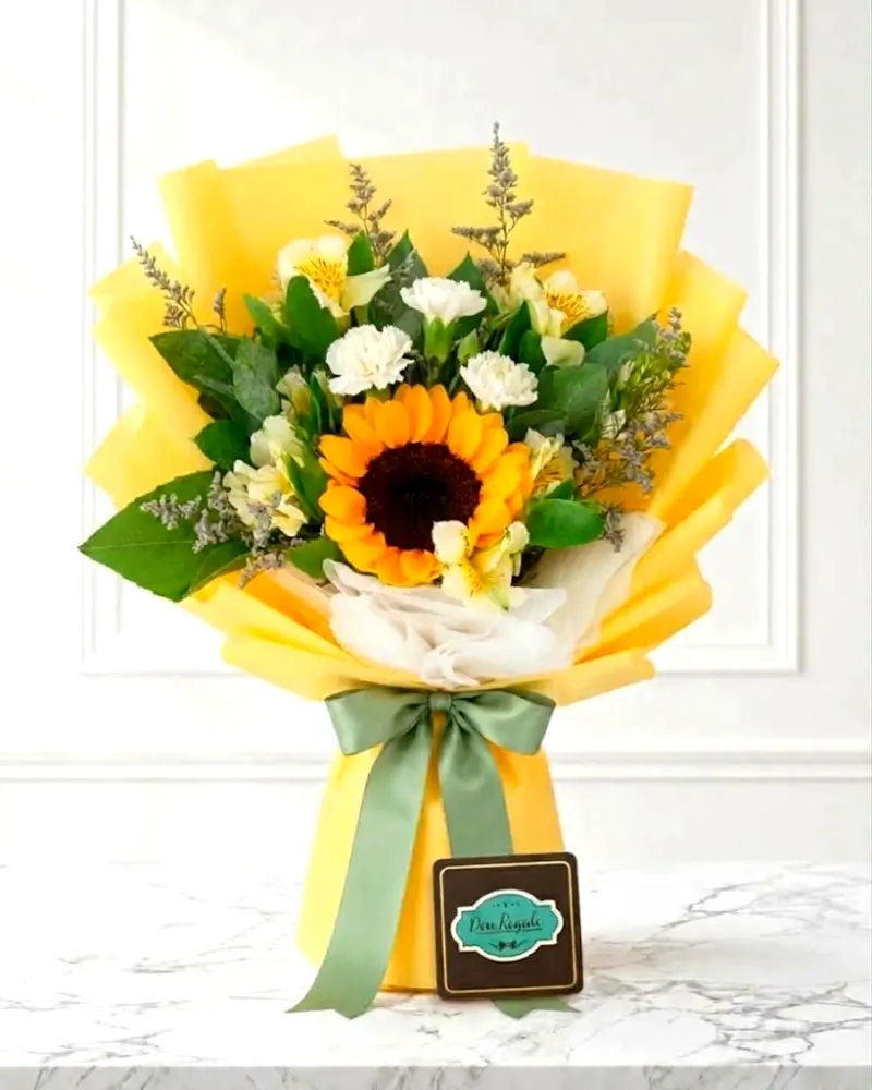 Rayito de Amor - Ramo de flores amarillas con girasol